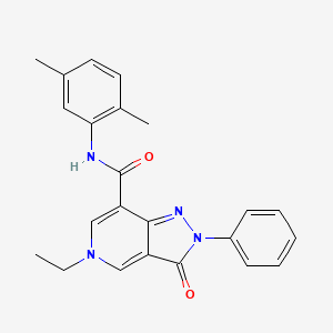 molecular formula C23H22N4O2 B2619263 N-(2,5-dimethylphenyl)-5-ethyl-3-oxo-2-phenyl-2H,3H,5H-pyrazolo[4,3-c]pyridine-7-carboxamide CAS No. 923680-74-4