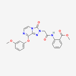 molecular formula C22H19N5O6 B2619268 methyl 2-{2-[8-(3-methoxyphenoxy)-3-oxo-2H,3H-[1,2,4]triazolo[4,3-a]pyrazin-2-yl]acetamido}benzoate CAS No. 1251602-59-1