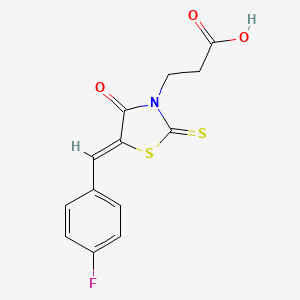 3-[(5Z)-5-[(4-fluorophenyl)methylidene]-4-oxo-2-sulfanylidene-1,3-thiazolidin-3-yl]propanoic acid