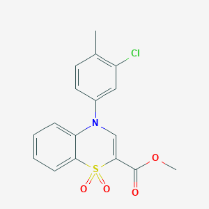 molecular formula C17H14ClNO4S B2619281 methyl 4-(3-chloro-4-methylphenyl)-4H-1,4-benzothiazine-2-carboxylate 1,1-dioxide CAS No. 1291836-78-6