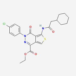 B2619291 Ethyl 3-(4-chlorophenyl)-5-(2-cyclohexylacetamido)-4-oxo-3,4-dihydrothieno[3,4-d]pyridazine-1-carboxylate CAS No. 851950-10-2