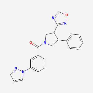 (3-(1,2,4-oxadiazol-3-yl)-4-phenylpyrrolidin-1-yl)(3-(1H-pyrazol-1-yl)phenyl)methanone