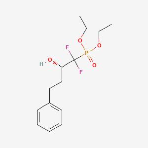 molecular formula C14H21F2O4P B2619316 Diethyl (1,1-difluoro-2-hydroxy-4-phenylbutyl)phosphonate CAS No. 481053-33-2