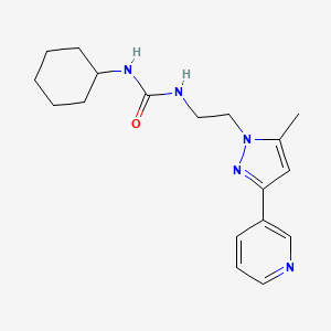 1-cyclohexyl-3-(2-(5-methyl-3-(pyridin-3-yl)-1H-pyrazol-1-yl)ethyl)urea