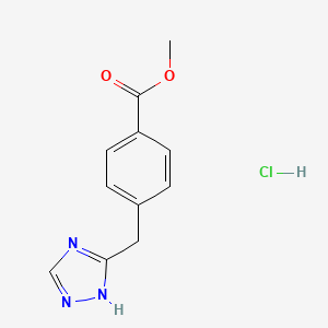 molecular formula C11H12ClN3O2 B2619333 methyl 4-[(1H-1,2,4-triazol-3-yl)methyl]benzoate hydrochloride CAS No. 2375273-98-4