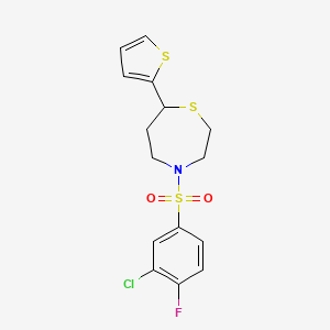 4-((3-Chloro-4-fluorophenyl)sulfonyl)-7-(thiophen-2-yl)-1,4-thiazepane