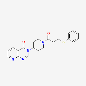 3-(1-(3-(phenylthio)propanoyl)piperidin-4-yl)pyrido[2,3-d]pyrimidin-4(3H)-one