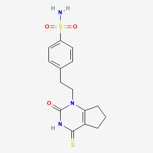 4-(2-(2-oxo-4-thioxo-2,3,4,5,6,7-hexahydro-1H-cyclopenta[d]pyrimidin-1-yl)ethyl)benzenesulfonamide