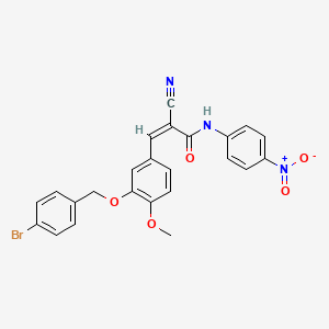 (Z)-3-[3-[(4-Bromophenyl)methoxy]-4-methoxyphenyl]-2-cyano-N-(4-nitrophenyl)prop-2-enamide