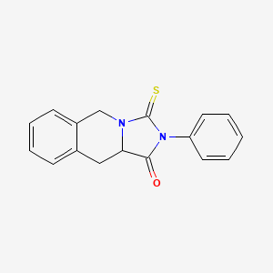 molecular formula C17H14N2OS B2619365 2-phenyl-3-thioxo-2,3,10,10a-tetrahydroimidazo[1,5-b]isoquinolin-1(5H)-one CAS No. 133211-51-5