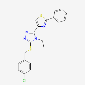 4-chlorobenzyl 4-ethyl-5-(2-phenyl-1,3-thiazol-4-yl)-4H-1,2,4-triazol-3-yl sulfide