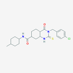 3-[(4-chlorophenyl)methyl]-N-(4-methylcyclohexyl)-4-oxo-2-sulfanylidene-1,2,3,4-tetrahydroquinazoline-7-carboxamide