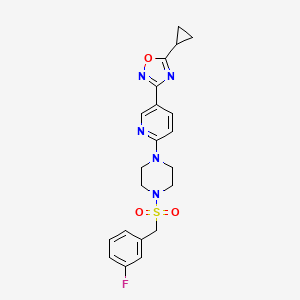 5-Cyclopropyl-3-(6-(4-((3-fluorobenzyl)sulfonyl)piperazin-1-yl)pyridin-3-yl)-1,2,4-oxadiazole
