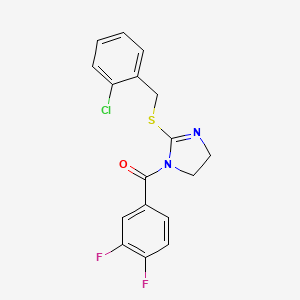 (2-((2-chlorobenzyl)thio)-4,5-dihydro-1H-imidazol-1-yl)(3,4-difluorophenyl)methanone