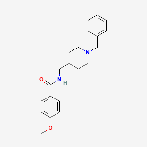 molecular formula C21H26N2O2 B2619380 N-((1-benzylpiperidin-4-yl)methyl)-4-methoxybenzamide CAS No. 953932-81-5