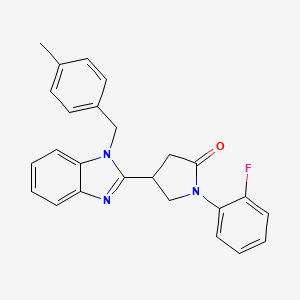 molecular formula C25H22FN3O B2619381 1-(2-fluorophenyl)-4-{1-[(4-methylphenyl)methyl]-1H-1,3-benzodiazol-2-yl}pyrrolidin-2-one CAS No. 847396-00-3