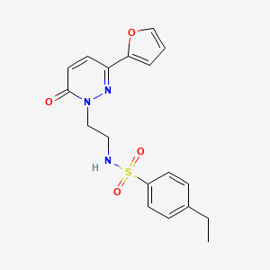 molecular formula C18H19N3O4S B2619384 4-ethyl-N-(2-(3-(furan-2-yl)-6-oxopyridazin-1(6H)-yl)ethyl)benzenesulfonamide CAS No. 946340-23-4