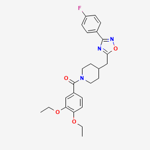 1-(3,4-Diethoxybenzoyl)-4-{[3-(4-fluorophenyl)-1,2,4-oxadiazol-5-yl]methyl}piperidine