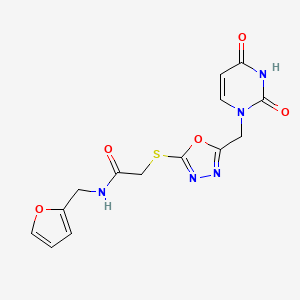 2-((5-((2,4-dioxo-3,4-dihydropyrimidin-1(2H)-yl)methyl)-1,3,4-oxadiazol-2-yl)thio)-N-(furan-2-ylmethyl)acetamide