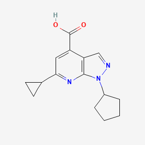 1-cyclopentyl-6-cyclopropyl-1H-pyrazolo[3,4-b]pyridine-4-carboxylic acid