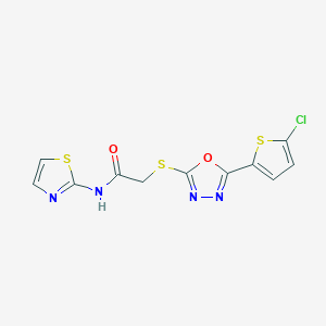2-((5-(5-chlorothiophen-2-yl)-1,3,4-oxadiazol-2-yl)thio)-N-(thiazol-2-yl)acetamide