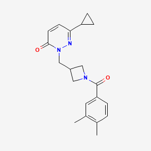6-Cyclopropyl-2-[[1-(3,4-dimethylbenzoyl)azetidin-3-yl]methyl]pyridazin-3-one