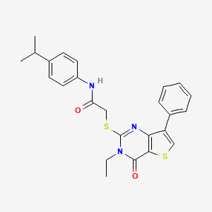 2-[(3-ethyl-4-oxo-7-phenyl-3,4-dihydrothieno[3,2-d]pyrimidin-2-yl)thio]-N-(4-isopropylphenyl)acetamide