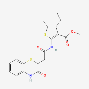 methyl 4-ethyl-5-methyl-2-(2-(3-oxo-3,4-dihydro-2H-benzo[b][1,4]thiazin-2-yl)acetamido)thiophene-3-carboxylate