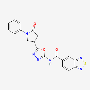 N-(5-(5-oxo-1-phenylpyrrolidin-3-yl)-1,3,4-oxadiazol-2-yl)benzo[c][1,2,5]thiadiazole-5-carboxamide