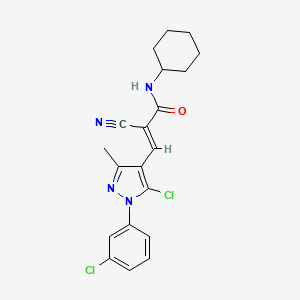 (E)-3-[5-chloro-1-(3-chlorophenyl)-3-methylpyrazol-4-yl]-2-cyano-N-cyclohexylprop-2-enamide