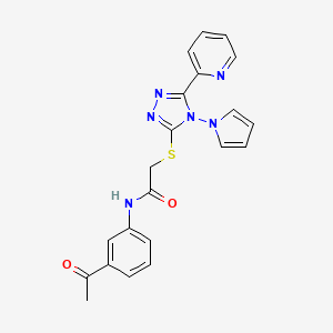 N-(3-acetylphenyl)-2-{[5-(pyridin-2-yl)-4-(1H-pyrrol-1-yl)-4H-1,2,4-triazol-3-yl]sulfanyl}acetamide