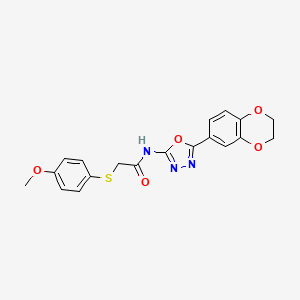 N-(5-(2,3-dihydrobenzo[b][1,4]dioxin-6-yl)-1,3,4-oxadiazol-2-yl)-2-((4-methoxyphenyl)thio)acetamide