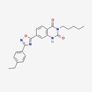 molecular formula C23H24N4O3 B2619452 7-(3-(4-ethylphenyl)-1,2,4-oxadiazol-5-yl)-3-pentylquinazoline-2,4(1H,3H)-dione CAS No. 1207051-21-5
