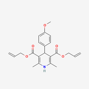 molecular formula C22H25NO5 B2619453 3,5-bis(prop-2-en-1-yl) 4-(4-methoxyphenyl)-2,6-dimethyl-1,4-dihydropyridine-3,5-dicarboxylate CAS No. 421580-91-8