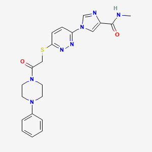 molecular formula C21H23N7O2S B2619457 N-methyl-1-(6-((2-oxo-2-(4-phenylpiperazin-1-yl)ethyl)thio)pyridazin-3-yl)-1H-imidazole-4-carboxamide CAS No. 1286702-21-3