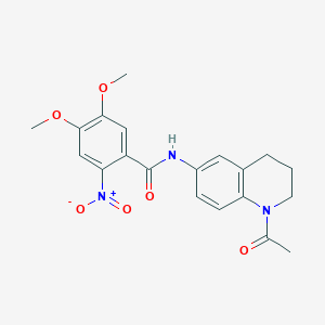 molecular formula C20H21N3O6 B2619458 N-(1-acetyl-1,2,3,4-tetrahydroquinolin-6-yl)-4,5-dimethoxy-2-nitrobenzamide CAS No. 941949-36-6