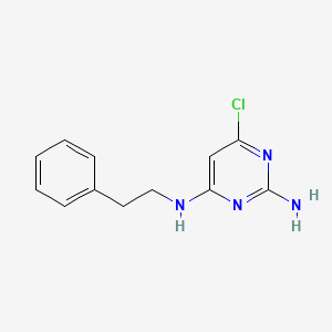 molecular formula C12H13ClN4 B2619463 N-(2-amino-6-chloro-4-pyrimidinyl)-N-phenethylamine CAS No. 122862-39-9