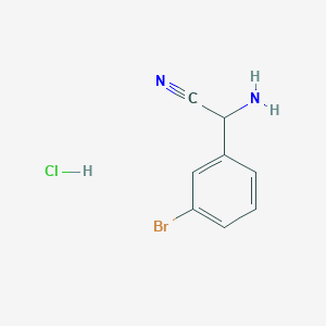 molecular formula C8H8BrClN2 B2619466 2-Amino-2-(3-bromophenyl)acetonitrile hydrochloride CAS No. 91481-24-2
