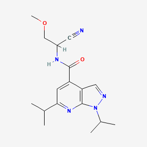 molecular formula C17H23N5O2 B2619470 N-(1-cyano-2-methoxyethyl)-1,6-bis(propan-2-yl)-1H-pyrazolo[3,4-b]pyridine-4-carboxamide CAS No. 1796961-57-3