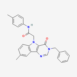 molecular formula C27H24N4O2 B2619471 2-(3-benzyl-8-methyl-4-oxo-3H-pyrimido[5,4-b]indol-5(4H)-yl)-N-(p-tolyl)acetamide CAS No. 1189495-24-6
