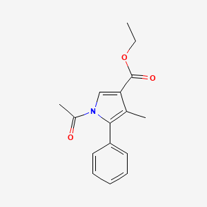 molecular formula C16H17NO3 B2619473 ethyl 1-acetyl-4-methyl-5-phenyl-1H-pyrrole-3-carboxylate CAS No. 222403-54-5