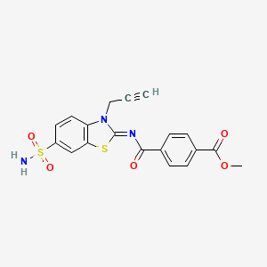 molecular formula C19H15N3O5S2 B2619478 (Z)-methyl 4-((3-(prop-2-yn-1-yl)-6-sulfamoylbenzo[d]thiazol-2(3H)-ylidene)carbamoyl)benzoate CAS No. 865182-27-0