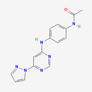 molecular formula C15H14N6O B2619479 N-(4-((6-(1H-pyrazol-1-yl)pyrimidin-4-yl)amino)phenyl)acetamide CAS No. 1172262-22-4
