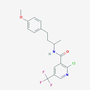 molecular formula C18H18ClF3N2O2 B2619501 2-chloro-N-[4-(4-methoxyphenyl)butan-2-yl]-5-(trifluoromethyl)pyridine-3-carboxamide CAS No. 1795344-71-6