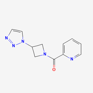 molecular formula C11H11N5O B2619503 (3-(1H-1,2,3-triazol-1-yl)azetidin-1-yl)(pyridin-2-yl)methanone CAS No. 2034311-78-7