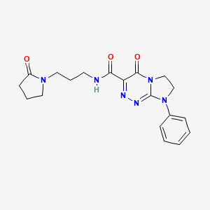 4-oxo-N-(3-(2-oxopyrrolidin-1-yl)propyl)-8-phenyl-4,6,7,8-tetrahydroimidazo[2,1-c][1,2,4]triazine-3-carboxamide