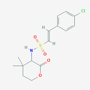 (E)-2-(4-Chlorophenyl)-N-(4,4-dimethyl-2-oxooxan-3-yl)ethenesulfonamide