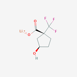 Lithium;(1R,3R)-3-hydroxy-1-(trifluoromethyl)cyclopentane-1-carboxylate