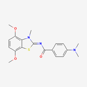 N-(4,7-dimethoxy-3-methyl-1,3-benzothiazol-2-ylidene)-4-(dimethylamino)benzamide