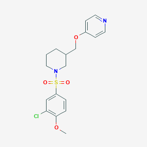 molecular formula C18H21ClN2O4S B2619528 4-[[1-(3-Chloro-4-methoxyphenyl)sulfonylpiperidin-3-yl]methoxy]pyridine CAS No. 2379977-17-8